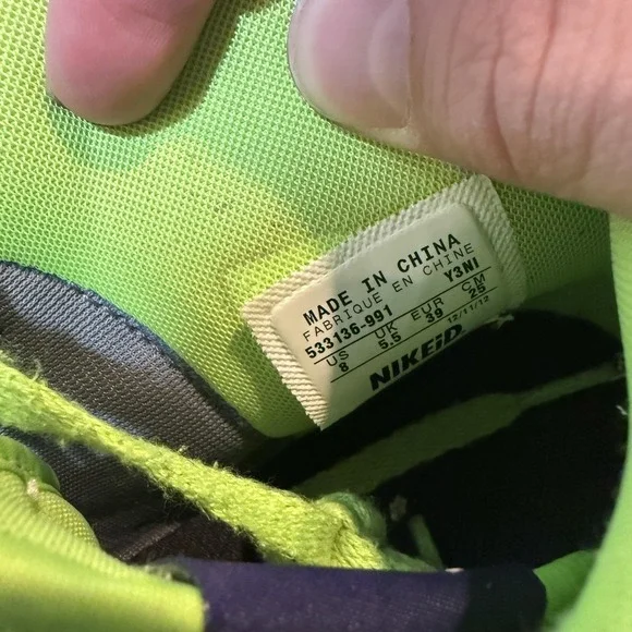 Nike Dunk High ID Shoes Womens Size 8 Purple Green Leather Sneakers 533136-091 - Picture 7 of 8